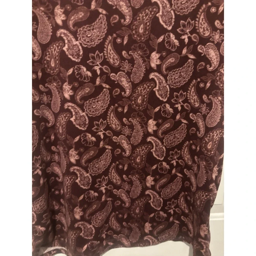 Lucky‎ Brand Shirt Medium Purple Paisley Floral Short Sleeve Thin Casual